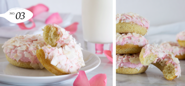 Baked Vanilla Bean Rose Donuts